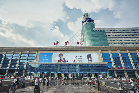 济南交通济南火车站背景