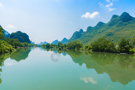 阳朔遇龙河风光背景