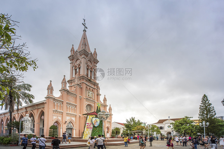 越南岘港粉红教堂图片