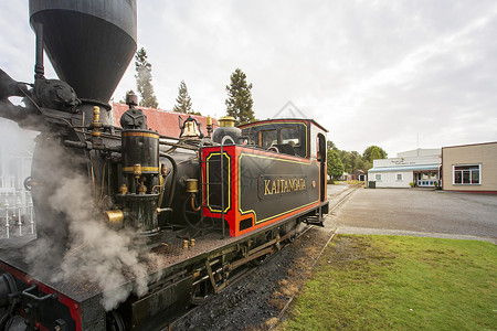 新西兰古董蒸汽小火车背景