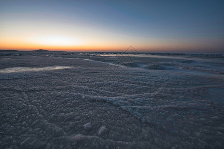 日落冰海图片