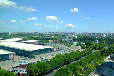 展会交流俯瞰上海新国际展览中心背景