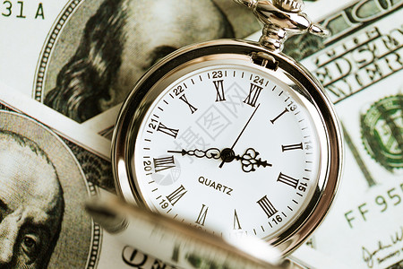 钱与时间素材金融理财背景
