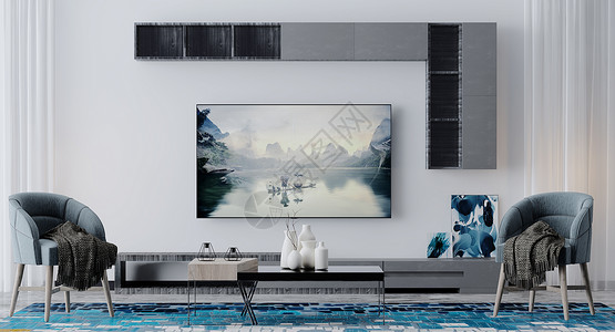 地胶电视背景墙设计图片