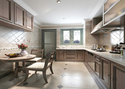 欧式复古厨房效果图图片