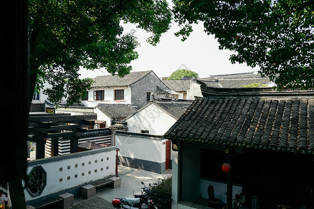 浏阳思邈公园同里古镇地标景点退思堂背景