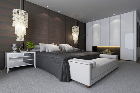 卧室家具组合效果图现代风格卧室设计图片