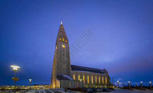 哈尔瓦冰岛哈尔格林姆斯大教堂背景