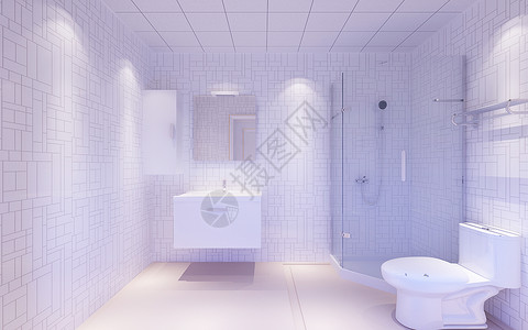 浴室玻璃单色卫生间背景设计图片