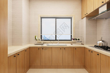 木质厨具厨房背景设计图片