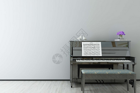 紫色室内钢琴设计图片