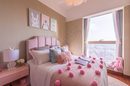 粉红卧室图片