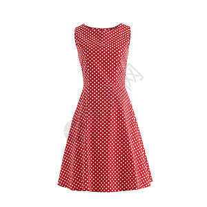 波点素材红色波点连衣裙背景