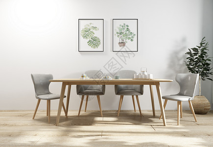 日式餐厅装饰画现代简洁风家居陈列室内设计效果图背景