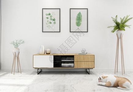 风猫素材现代简洁风家居陈列室内设计效果图背景