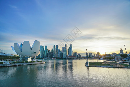 新加坡河新加坡金沙空中花园地标背景