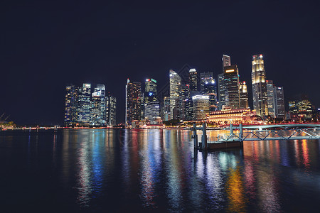 新加坡城市夜景背景图片