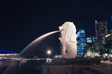 新加坡地标鱼尾狮公园背景图片