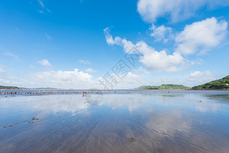 宁波渔村夏日海滨风光背景