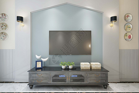 瓷白高清素材电视墙背景设计图片
