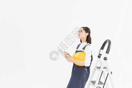 女工程师施工检查图片