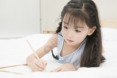 床标志儿童节画画的小女孩背景