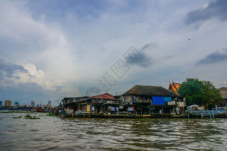 地方村庄泰国曼谷水上市场背景