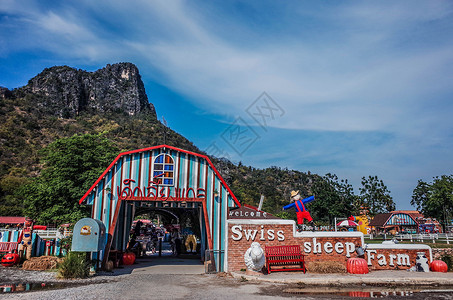 泰国华欣瑞士羊牧场背景图片