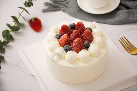 生日大蛋糕水果奶油生日蛋糕背景