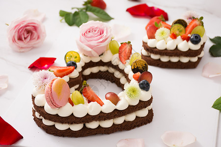 爱心草莓蛋糕爱心蛋糕背景
