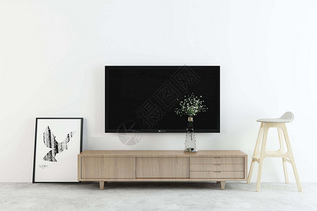 家具木柜电视背景设计设计图片