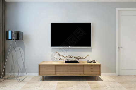 客厅实木桌子电视背景设计设计图片