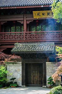 古老的杭州灵隐寺背景图片