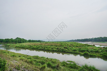 尼泊尔奇特旺国家公园河流风光背景图片