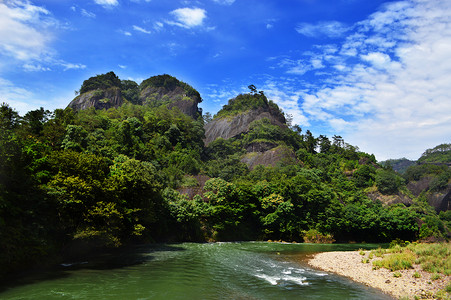 中国避暑名山榜福建武夷山风景区风光背景