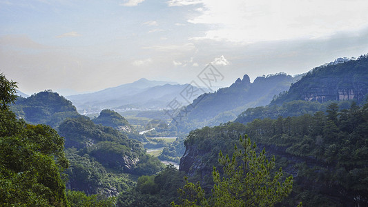 中国避暑名山榜福建武夷山风景区风光背景