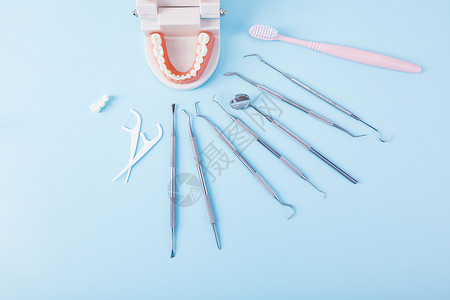 假牙模型护齿工具背景图片