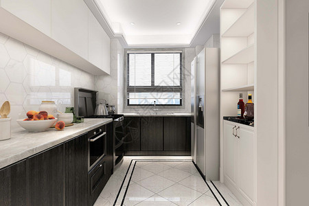 冰箱食材简约厨房空间设计图片