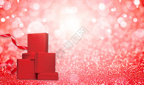 红色礼盒背景图片