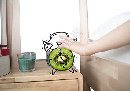 绿色声音素材创意猕猴桃闹钟设计图片