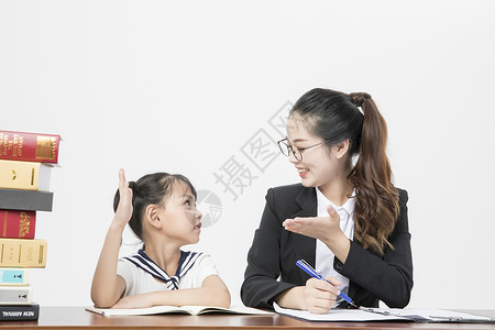 女教师和学生背景图片