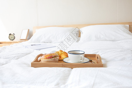 家居卧室早餐背景图片
