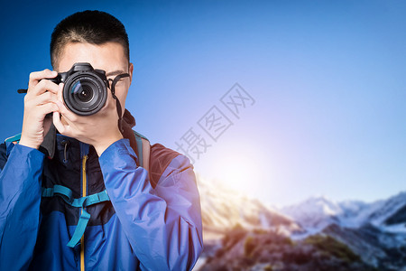 摄影师海报登山旅行拍照设计图片