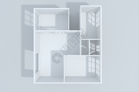 家居顶视图白色房子模型高清图片