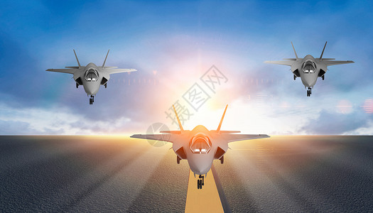 空军中队飞机降落设计图片