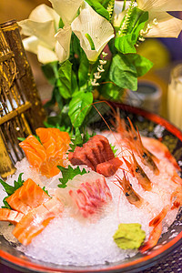 鲜虾寿司刺身背景