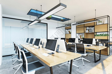新中式实木家具办公空间设计设计图片