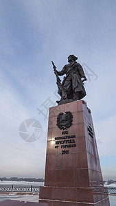 波夫俄罗斯伊尔库茨克建立者纪念碑背景