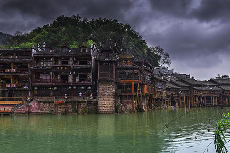 印象湘西湖南省湘西土家族苗族自治州凤凰古城背景