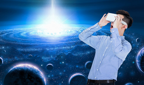 VR虚拟与现实体验背景图片